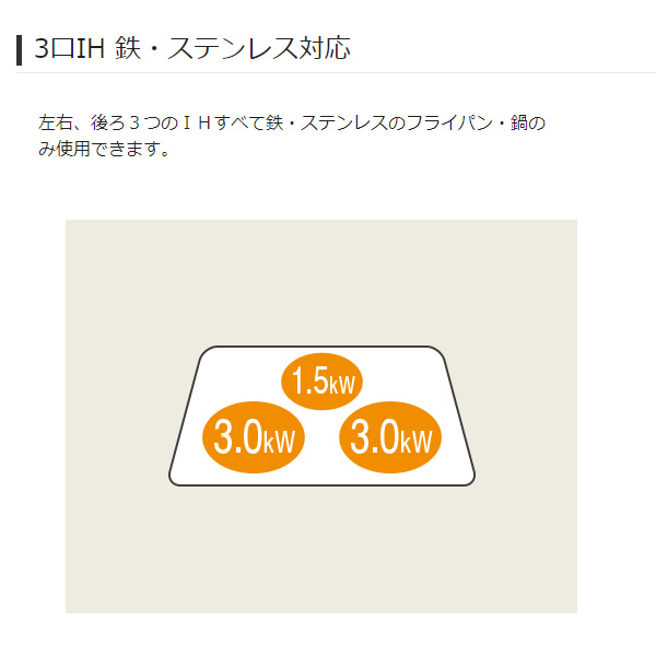 パナソニック Panasonic ビルトイン IHクッキングヒーター 3口IH うす型フラットタイプ 幅60cm 200V グリル無し KZ-XS30F | Panasonic | 02