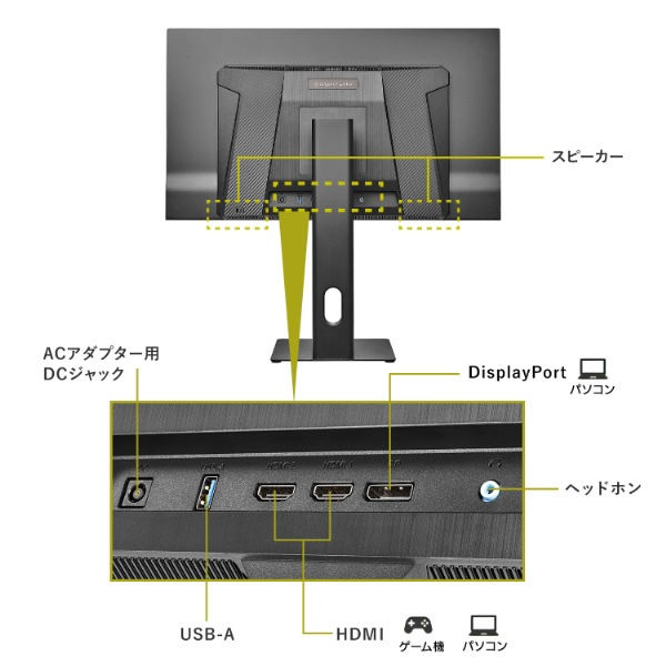 ゲーミングモニター 27型 WQHD PS5対応 競技用 高リフレッシュレート GigaCrysta I-O DATA アイ・オー・データ LCD-GDQ271UEL_11