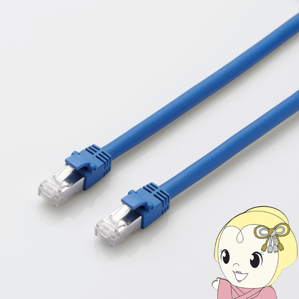 LAN�P�[�u�� ELECOM �G���R�� Cat7����LAN�P�[�u��1m �X�^���_�[�h �u���[ LD-TWS/BU1