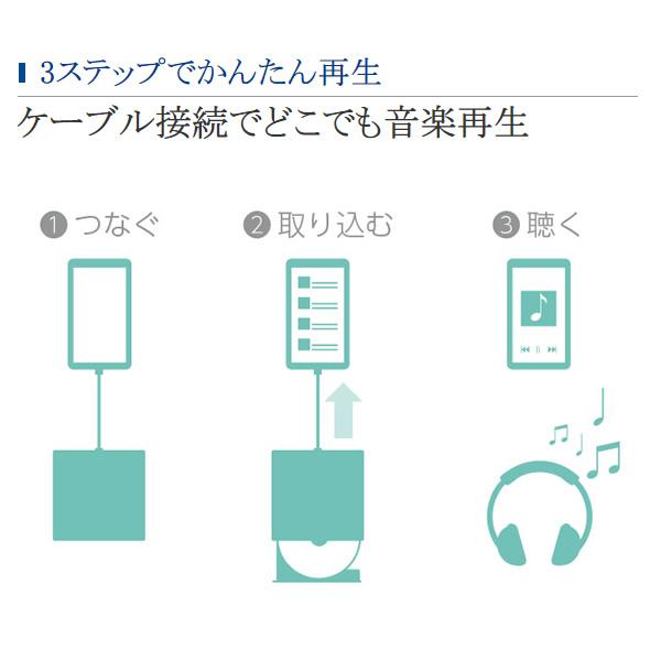 スマホ用CDレコーダ 「スマホでCD」ケーブルモデル Android用 Logitec LDR-SM8URWH ホワイト｜gion｜04