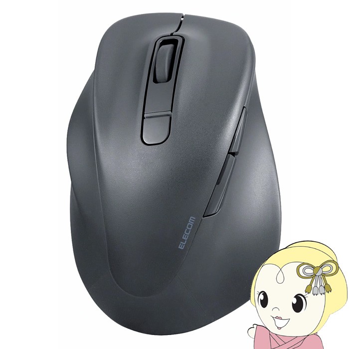 ���C�����X�}�E�X ELECOM  �G���R�� Bluetooth �É� 5�{�^�� �����p XL�T�C�Y �u���b�N ���ɂ̈���S�n������ �R�� 2��ڑ��� EX-G M-XGXL31BBSKBK