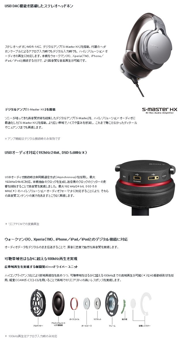 特価 MDR-1ADAC-S ソニー DAC搭載 ダイナミック密閉型ヘッドホン