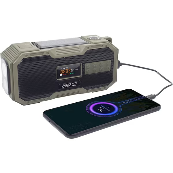 ポータブルラジオ 携帯ラジオ エムラボ mlabs IPX6 多目的AM FMラジオ 防災ラジオ 防災グッズ オリーブグリーン MER02