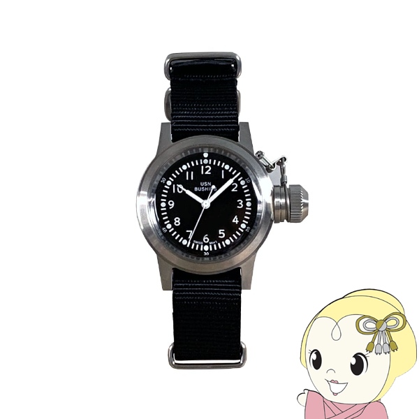 腕時計 NAVAL WATCH Naval military watch US MARINE USN BUSHIPS type アナログ MIL.-04 SV/BK