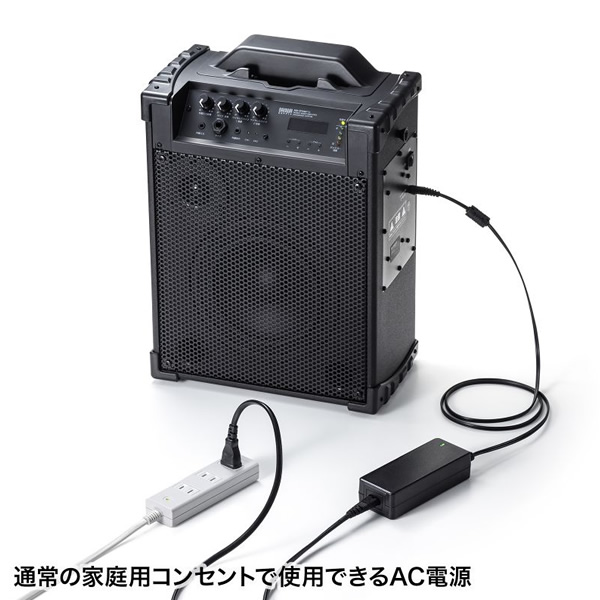 拡声器スピーカー サンワサプライ ワイヤレスマイク付き拡声器スピーカー バッテリー内蔵 ワイヤレスマイク2本対応 MM-SPAMP14｜gion｜10