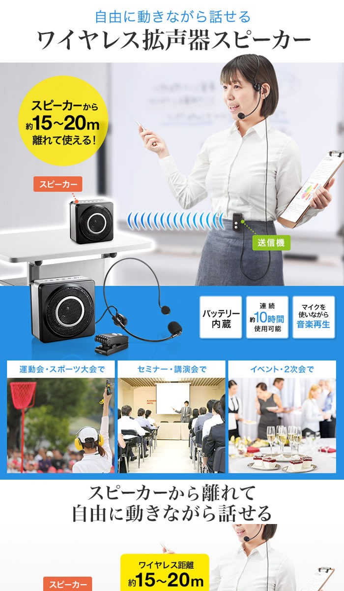 送料込 サンワサプライ ワイヤレスポータブル拡声器 品番 fucoa.cl