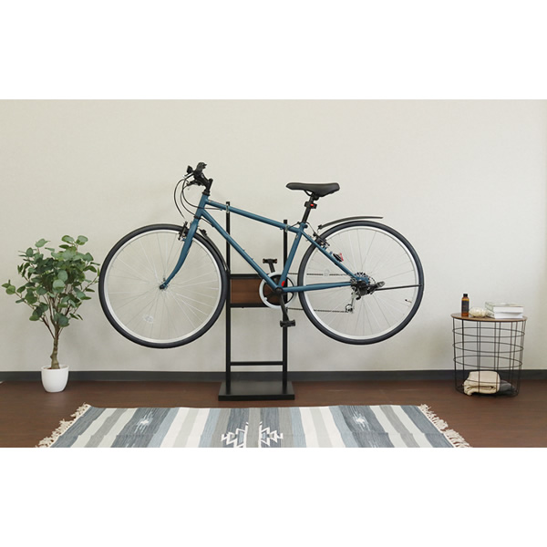 自転車スタンド 室内用 Lex レック 1台用 ブラック／ブラウン木目 /srm