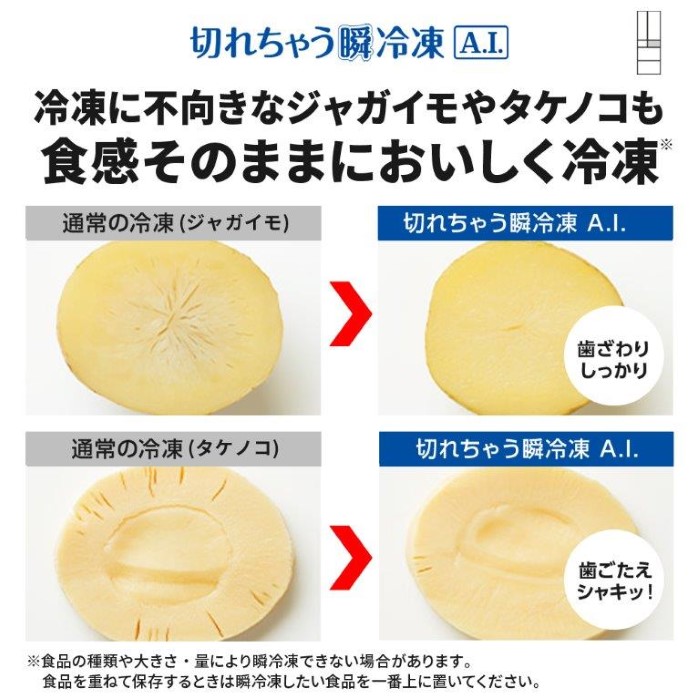 【標準設置込】三菱 冷蔵庫 500L 両開き MR-JW50M-W マットホワイト 6ドア フレンチドア 切れちゃう瞬冷凍 氷点下ストッカー A.I. 500Lクラスの画像