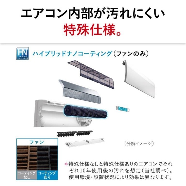 エアコン 霧ヶ峰 6畳 三菱電機 Sシリーズ 単相100V 2.2kw ルームエアコン ピュアホワイト 省エネ 小部屋 MSZ-S2224-W｜gion｜06