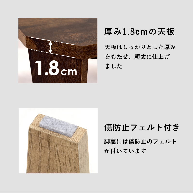 HAGiHARA（萩原） ローテーブル 折りたたみテーブル 完成品 石目調