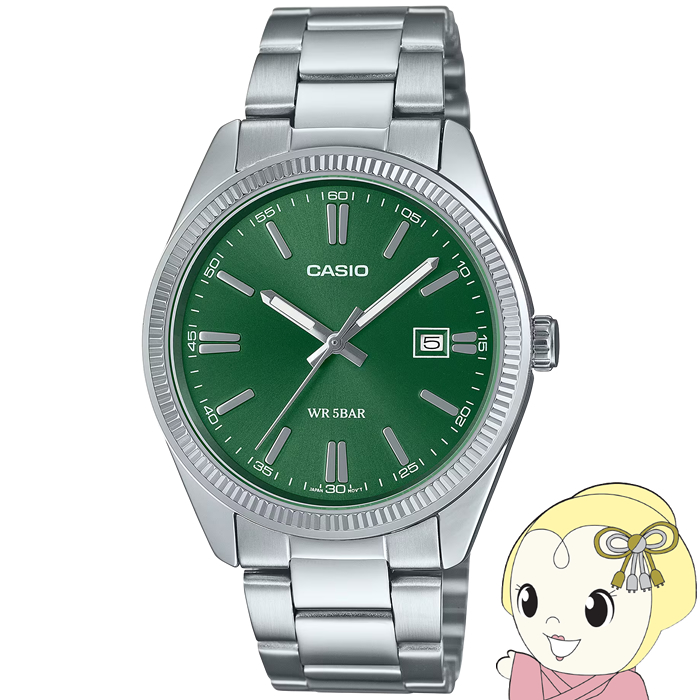 Yahoo! Yahoo!ショッピング(ヤフー ショッピング)腕時計 カシオ スタンダード グリーンフェイス MTP-1302D-3AJF 3針アナログ デイトカレンダー メタルバンド メンズ 腕時計 チープカシオ