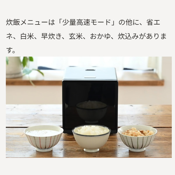 YAMAZEN マイコンジャー炊飯器 2合 ブラック NEJS-025CM(B) YAMAZEN キューブ型マイコン炊飯器 2合炊き ブラック NEJS-025CM-B