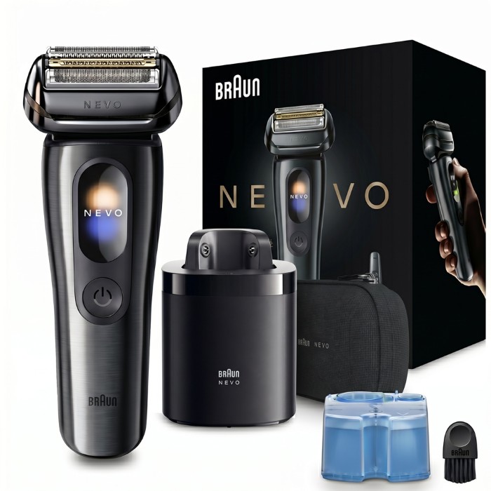 ひらりー様 ブラウン 電気シェーバー NEVO 11010C 本体 洗浄液抜き BRAUN（ブラウン） メンズシェーバー NEVO 4枚刃 自動洗浄器付