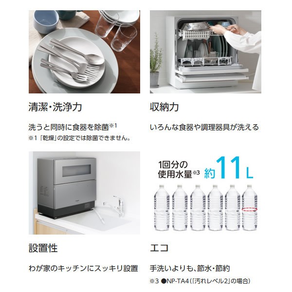 はできませ パナソニック NP-TA4-W ぎおん - 通販 - PayPayモール 食器洗い乾燥機 食器点数40点 （約5人分) ホワイト ホース