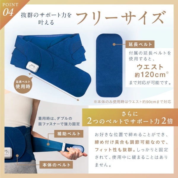 NIPLUX 腰サポーター 腰ベルト 電動腰ケア用品 温熱 振動 蝶々型