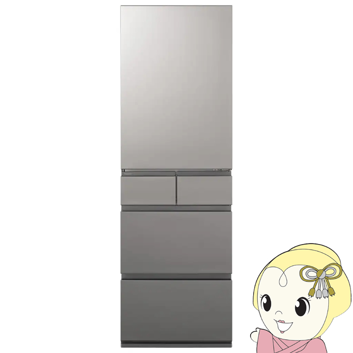 [予約 約1-2週間以降]冷蔵庫 【標準設置費込】 Panasonic パナソニック 410L 5ドア 右開き シルバー NR-E41RY2-S ぎおん | Panasonic
