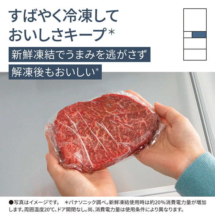 [予約 約1-2週間以降]冷蔵庫 【標準設置費込】 Panasonic パナソニック 410L 5ドア 右開き シルバー NR-E41RY2-S ぎおん | Panasonic | 08