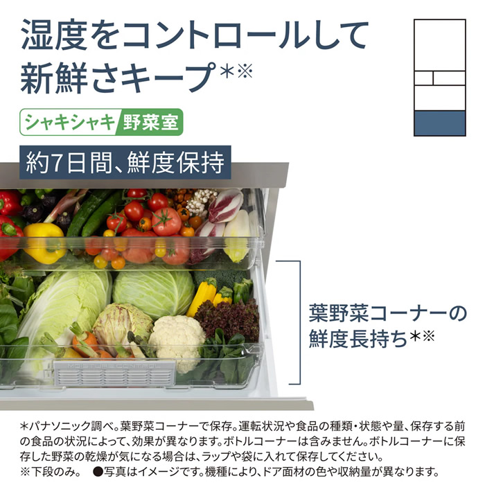[予約 約1-2週間以降]冷蔵庫 【標準設置費込】 Panasonic パナソニック 410L 5ドア 右開き シルバー NR-E41RY2-S ぎおん | Panasonic | 09