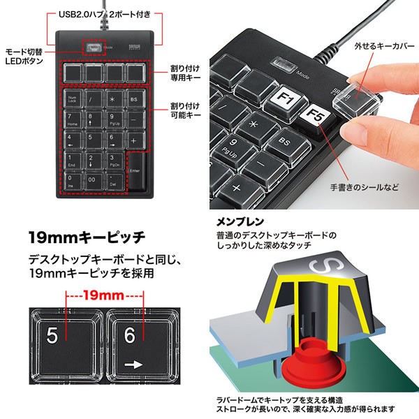 NT-19UH2BKN サンワサプライ プログラマブルテンキー :NT-19UH2BKN:ぎおん - 通販 - Yahoo!ショッピング