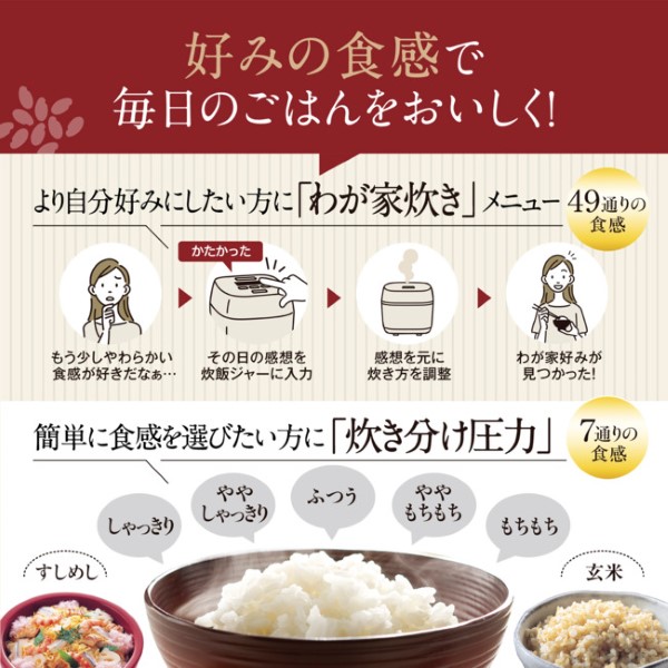 炊飯器 象印 ZOJIRUSHI 圧力IH炊飯ジャー 1升炊き ストレートブラック 極め炊き NW-BB18-BZ_4