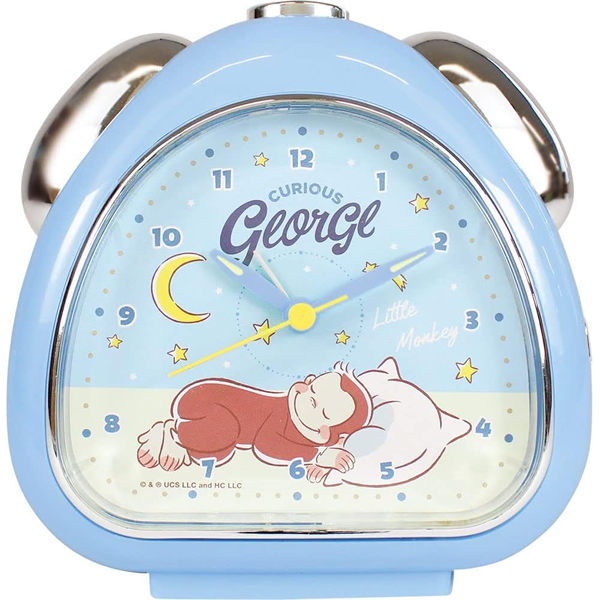おさるのジョージ おむすびクロック おやすみ 目覚まし時計 キャラクター 時計 ブルー系 ティーズファクトリー OG-5520432OY｜gion｜02