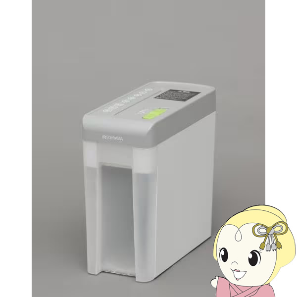 シュレッダー アイリスオーヤマ グレー／ホワイト A4 最大8枚 約8.9L P5HC | IRIS OHYAMA