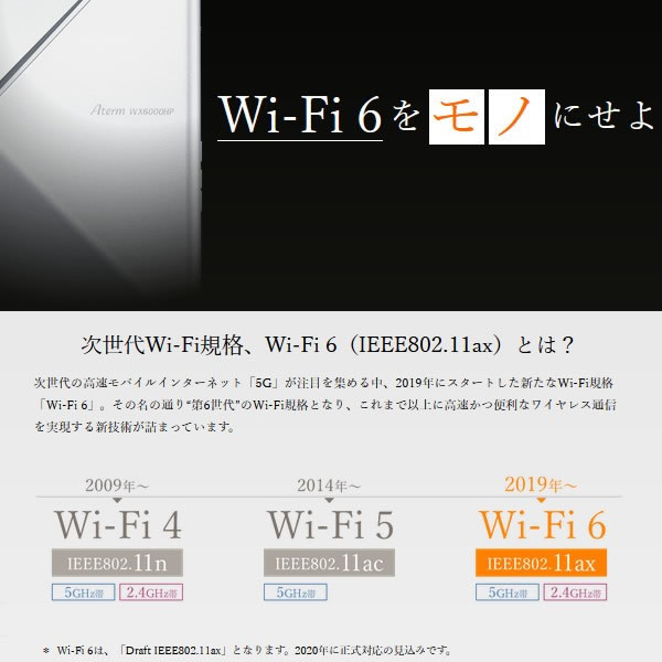 NEC 無線LANルーター Aterm WX3600HP Wi-Fi 6 PA-WX3600HP :PA 