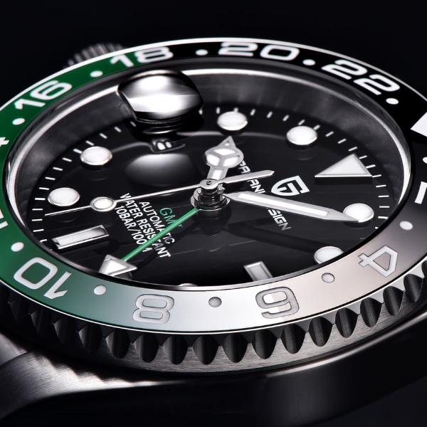 腕時計 メンズ PAGANI DESIGN PD-1662 自動巻き 緑/黒ベゼル 40mm GMT