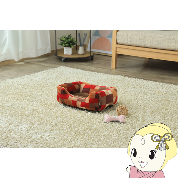 猫用ベッド・犬用ベッド アイリスオーヤマ ペットソファベッド角型 Sサイズ ブラウン PSKL-450｜gion