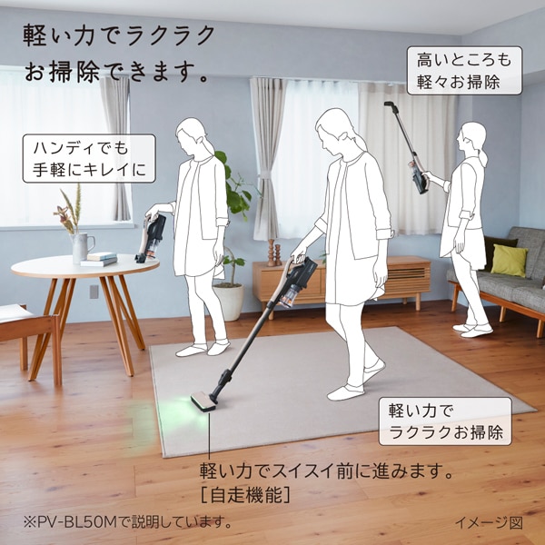 掃除機 日立 HITACHI コードレススティッククリーナー パワかるスティック サイクロン式 1.4kg ベージュ PV-BL50M-C | 日立 | 02