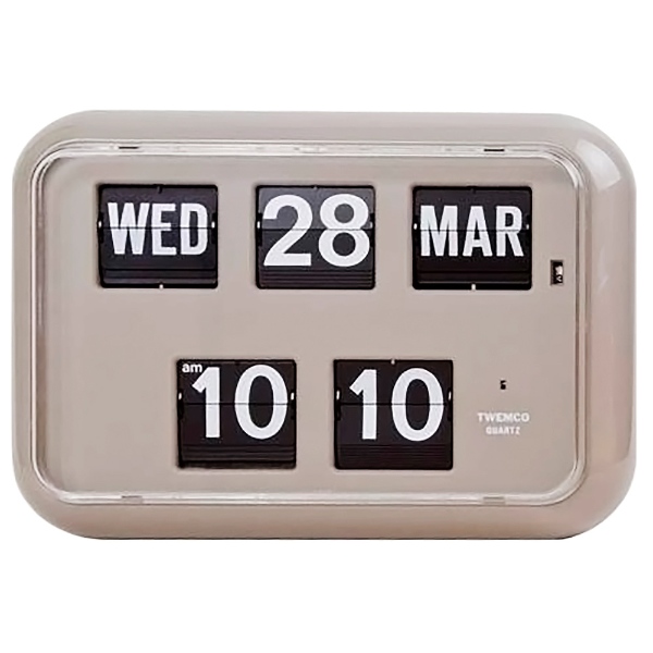 TWEMCO トゥエンコ 置き掛け兼用時計 パタパタカレンダー時計 パタパタ時計 置き時計 壁掛け時計 レトロ グレー QD-35｜gion｜03