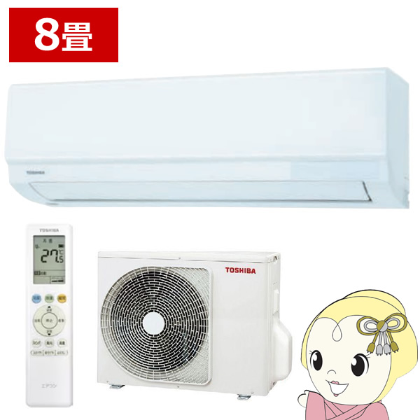 �G�A�R�� ���� TOSHIBA RAS-2515T-W T�V���[�Y ������8���p �P��100V �X�^���_�[�h���f�� 2.5kW 2025�N���f��