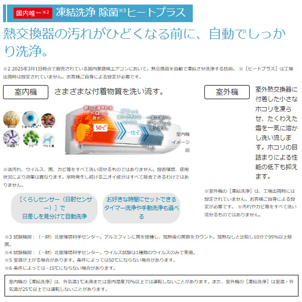 エアコン 日立 白くまくん [8畳用] (冷房：7〜10畳/ 暖房：6〜8畳) Wシリーズ (スターホワイト) RAS-WR2525S-W | 日立 | 02