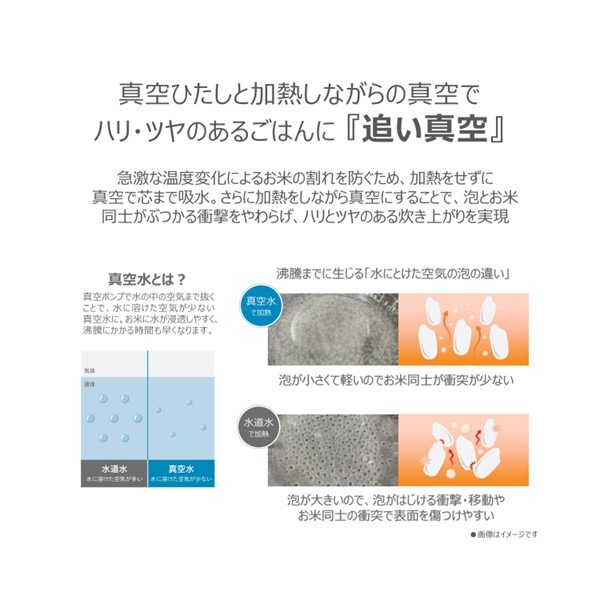 炊飯器 東芝 TOSHIBA 真空圧力IHジャー炊飯器 炎匠炊き 備長炭かまど丸釜 5.5合炊き グランブラック RC-10SGX-K_4