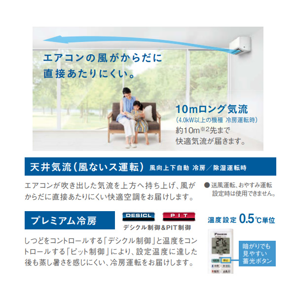 エアコン 10畳 2.8kw ダイキン ルームエアコン 単相100V さらら除湿 FXシリーズ ホワイト S283ATFS-W | ダイキン | 02