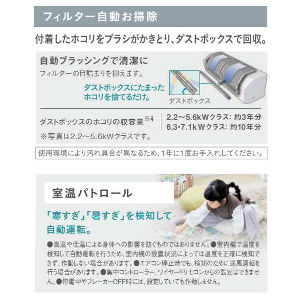 エアコン 12畳 3.6kw ダイキン ルームエアコン CXシリーズ 単相100V 2024年モデル ホワイト S364ATCS-W | ダイキン | 04