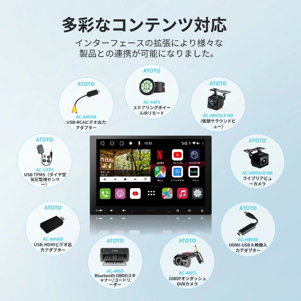 ATOTO カーナビ ATOTO S8G1104MX 10.1インチ 4G+32G 1DIN ＆2DIN