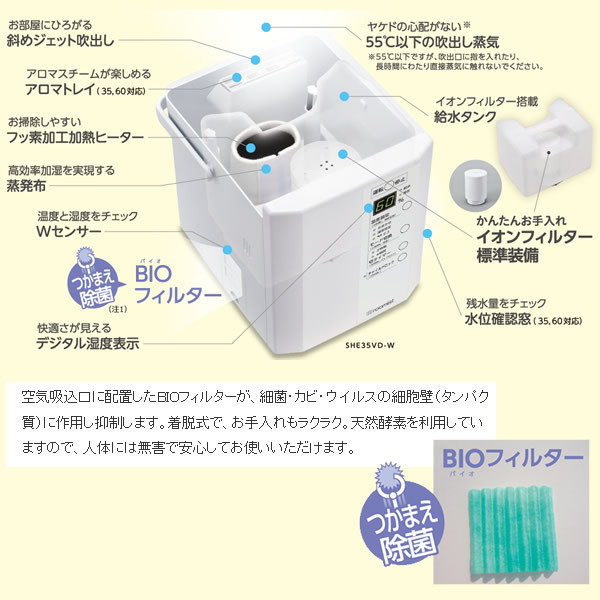 三菱重工 スチームファン 蒸発式 加湿器 Roomist おもに20畳用 ピュア