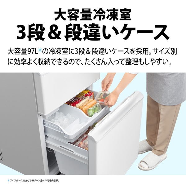 [予約 約2-3週間以降]冷蔵庫 【標準設置費込】 シャープ SHARP 374L 幅60cm どっちもドア 3ドア シルキーマットホワイト SJ-PW37P-W ぎおん | SHARP | 11