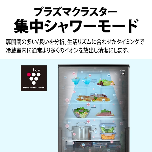 [予約 約2-3週間以降]冷蔵庫 【標準設置費込】 シャープ SHARP 374L 幅60cm どっちもドア 3ドア シルキーマットホワイト SJ-PW37P-W ぎおん | SHARP | 07