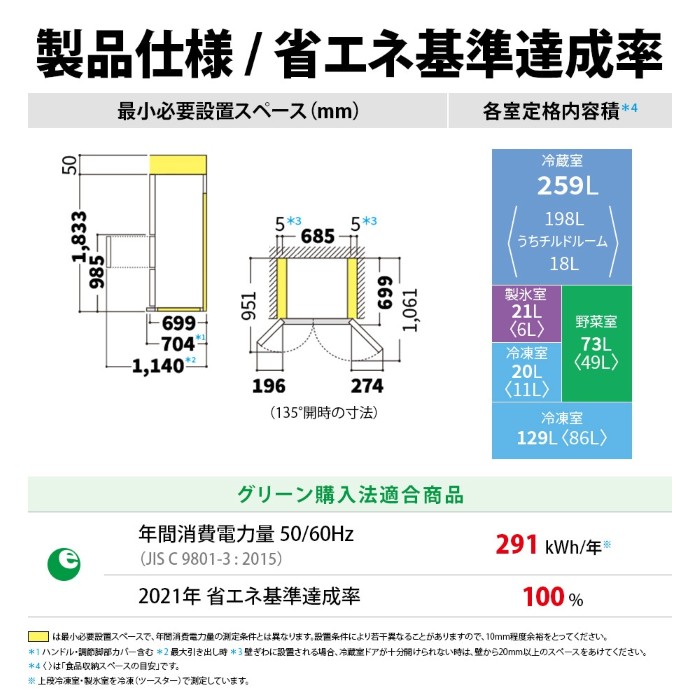 SHARP（シャープ） 冷蔵庫【標準設置費込】SHARP 502L 6ドア