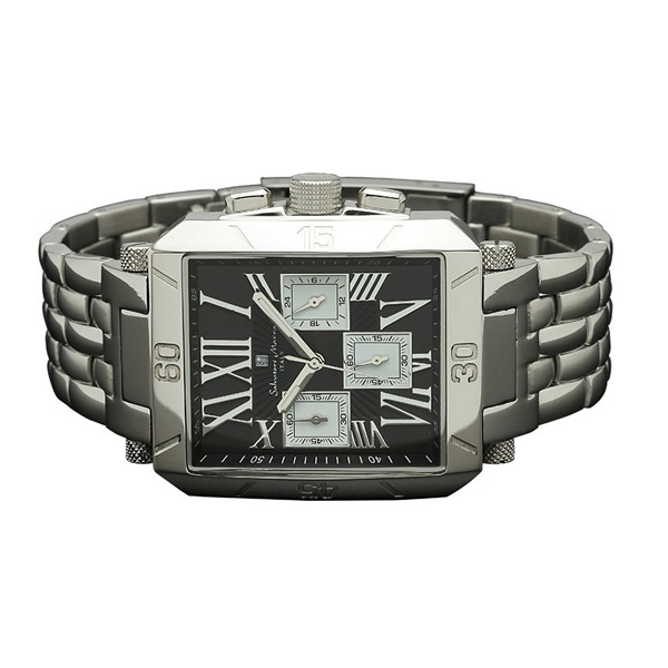 Salvatore Marra サルバトーレマーラ腕時計　スクエア型クロノグラフウォッチ　SM17117-SSBKSV｜gion｜02