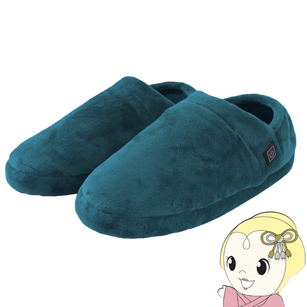 サンコー どこでも床暖スリッパ ヒーター内蔵 スリッパ ケーブルレス 電気スリッパ  THANKO ブルー SRPP25SBL