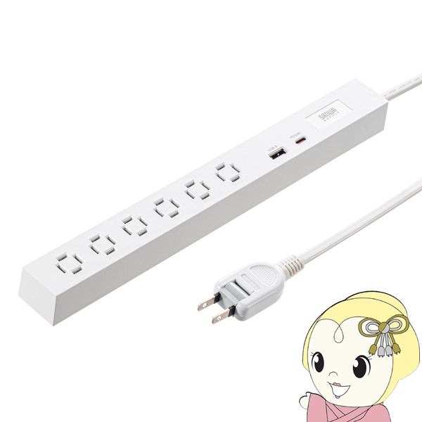 TTvC X^bv R[h d^bv AC6 USB A1{C1 PD33W 1.5m zCg TAP-SLIM6UC-15W