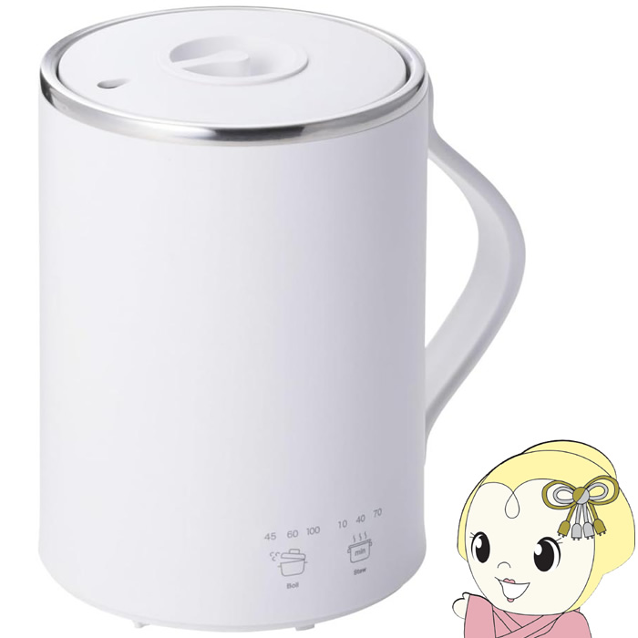テスコム マグカップ型電気なべ 350mL Cook Mug クックマグ  ケーブル長1.5m ホワイト TGM20A-W