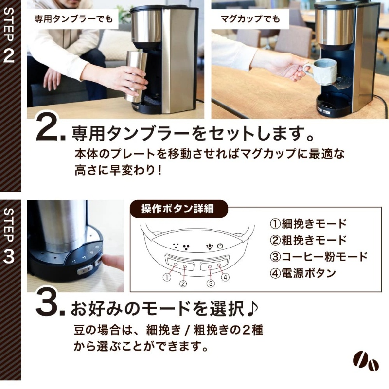 THANKO サンコー 全自動コーヒーメーカー マイバリスタ TKCM25SSL ミル