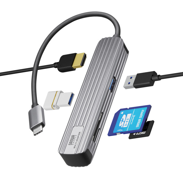 USB Type-Cマルチ変換アダプタ  HDMI ＋ SD/microSDカードリーダー付き サンワサプライ USB-3TCHC5S｜gion｜08