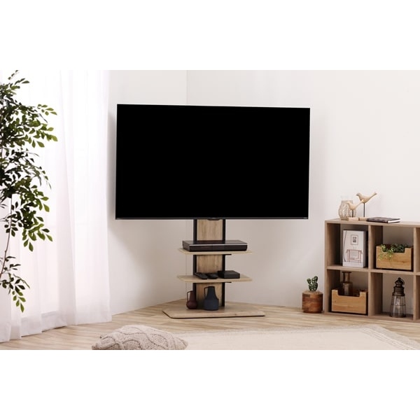 IRISOHYAMA スタンドテレビ台UTS-700R-LNライトナチュラル IRIS OHYAMA（アイリスオーヤマ） スタンドテレビ台 UTS-700R-LN