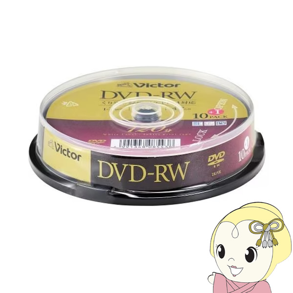 Victor JVC�P���E�b�h �r�f�I�p 4.7GB 2�{�� �J��Ԃ��^��pDVD-RW 11���p�b�N 120�� �X�s���h���P�[�X VHW12NP11SJ5