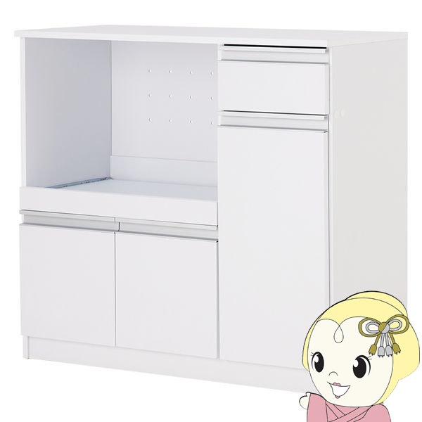 キッチンカウンター VKC-7150 収納棚 食器棚 リビング 台所 キャビネット チェスト 棚 収納 整理 扉付き 便利 ホワイト | HAGiHARA